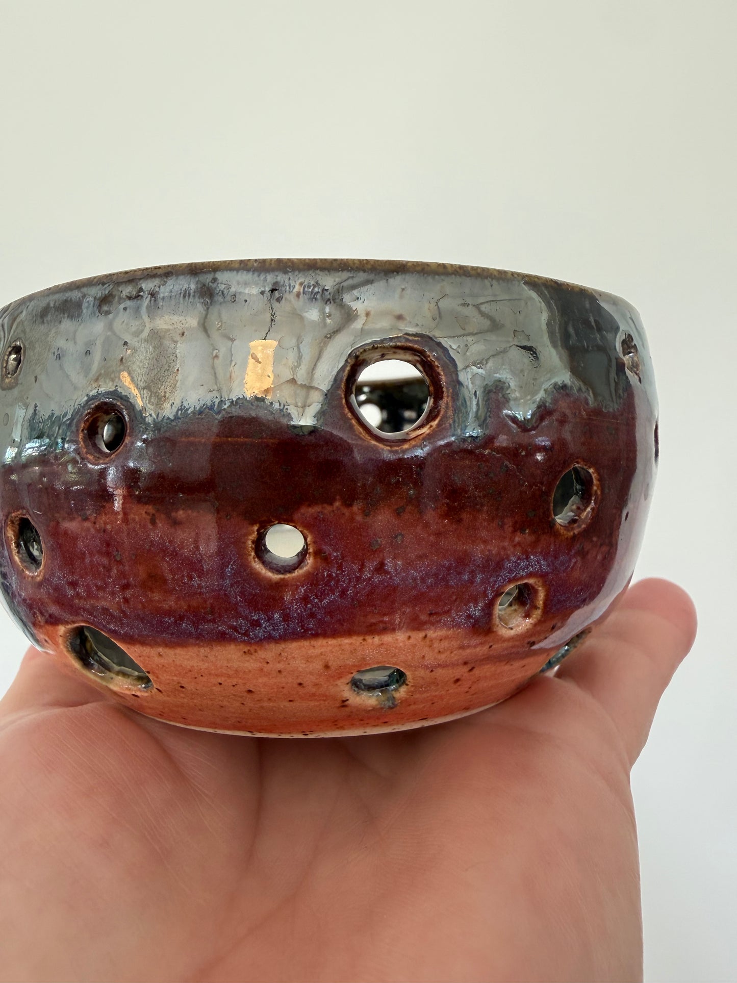 Carved Stoneware Candle Holder