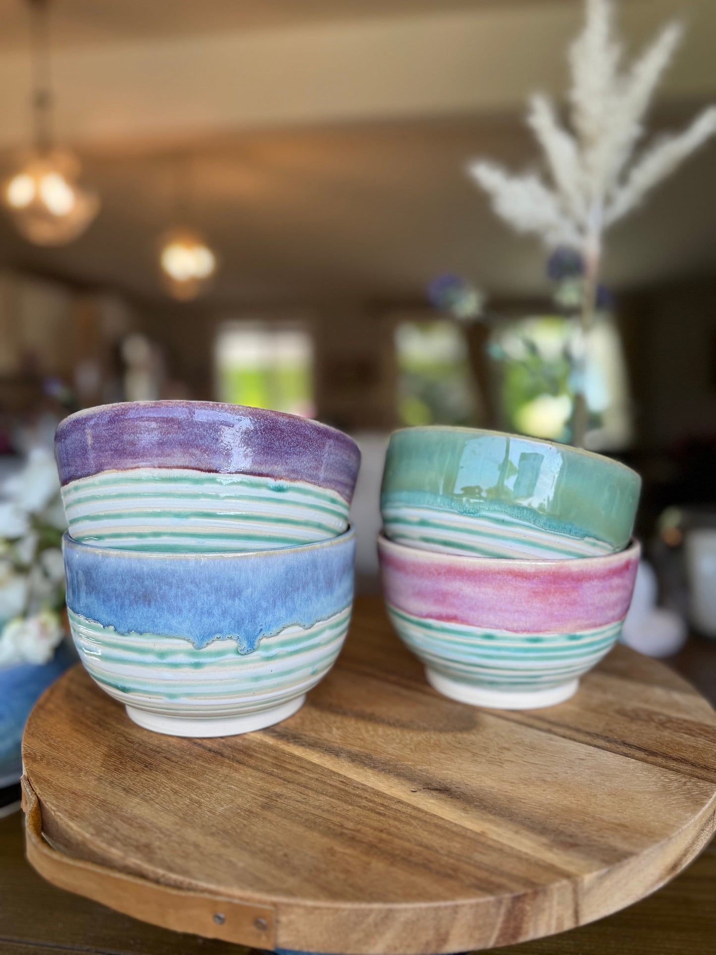 Summer Ombré Large Everyday Bowls for Cereal, Ice Cream, Soup