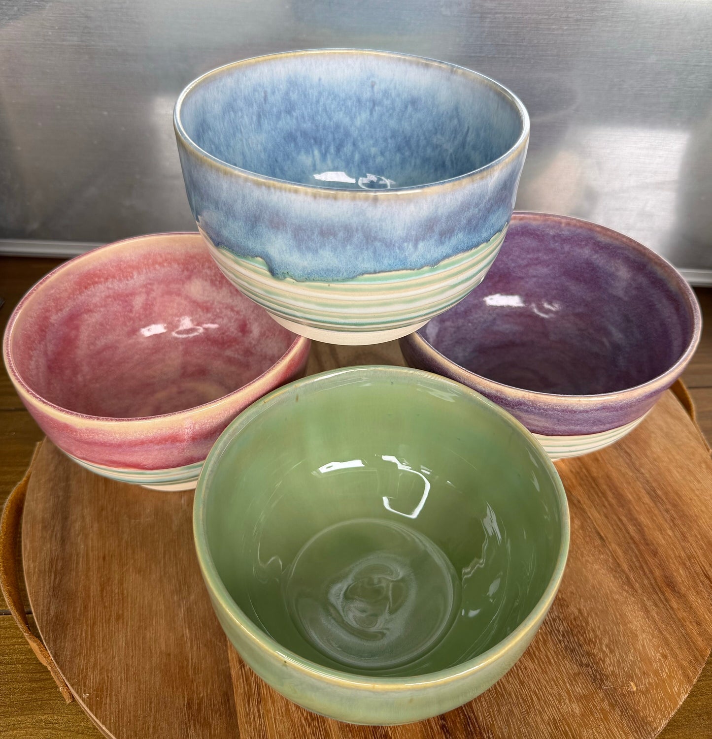 Summer Ombré Large Everyday Bowls for Cereal, Ice Cream, Soup