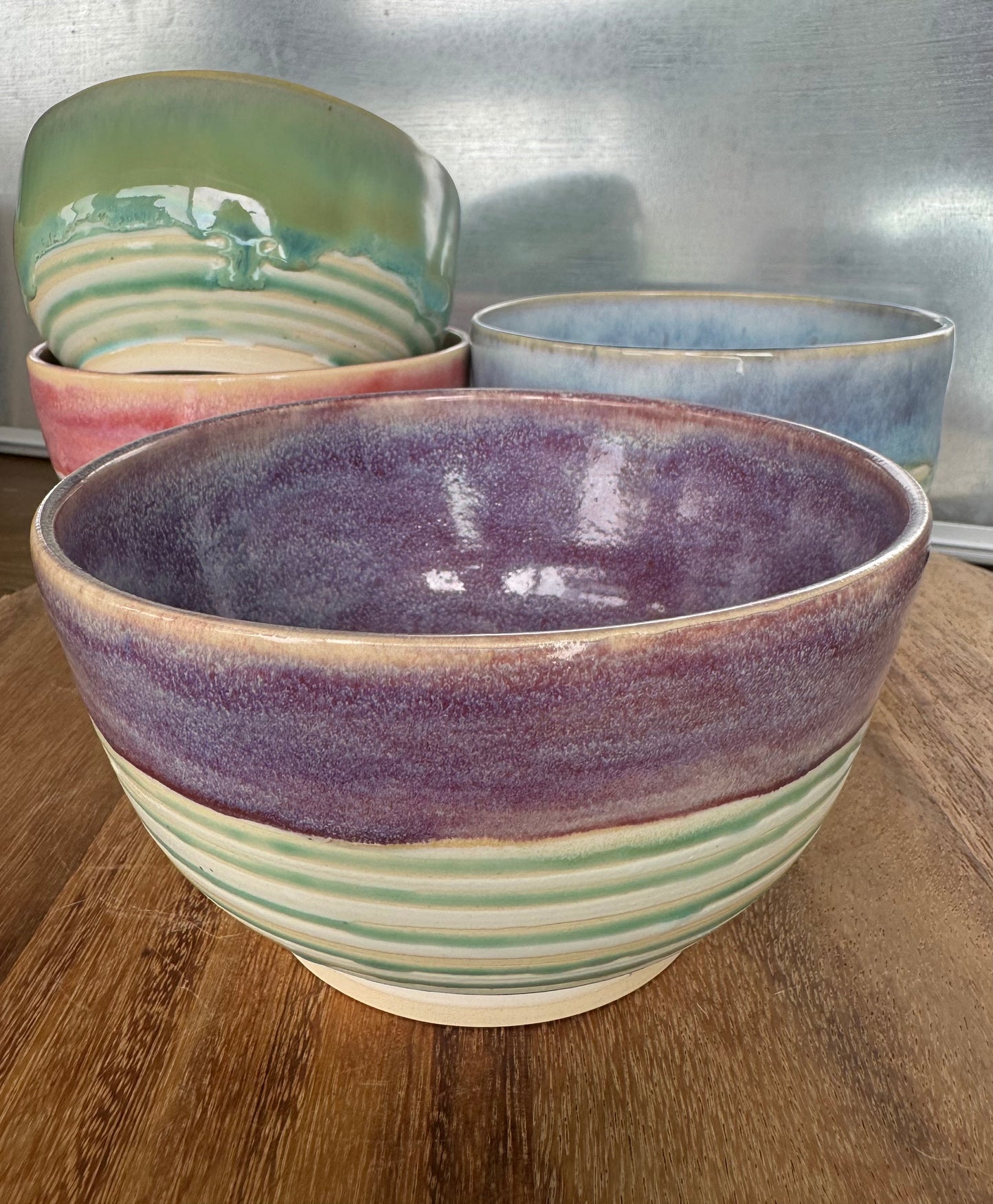 Summer Ombré Large Everyday Bowls for Cereal, Ice Cream, Soup