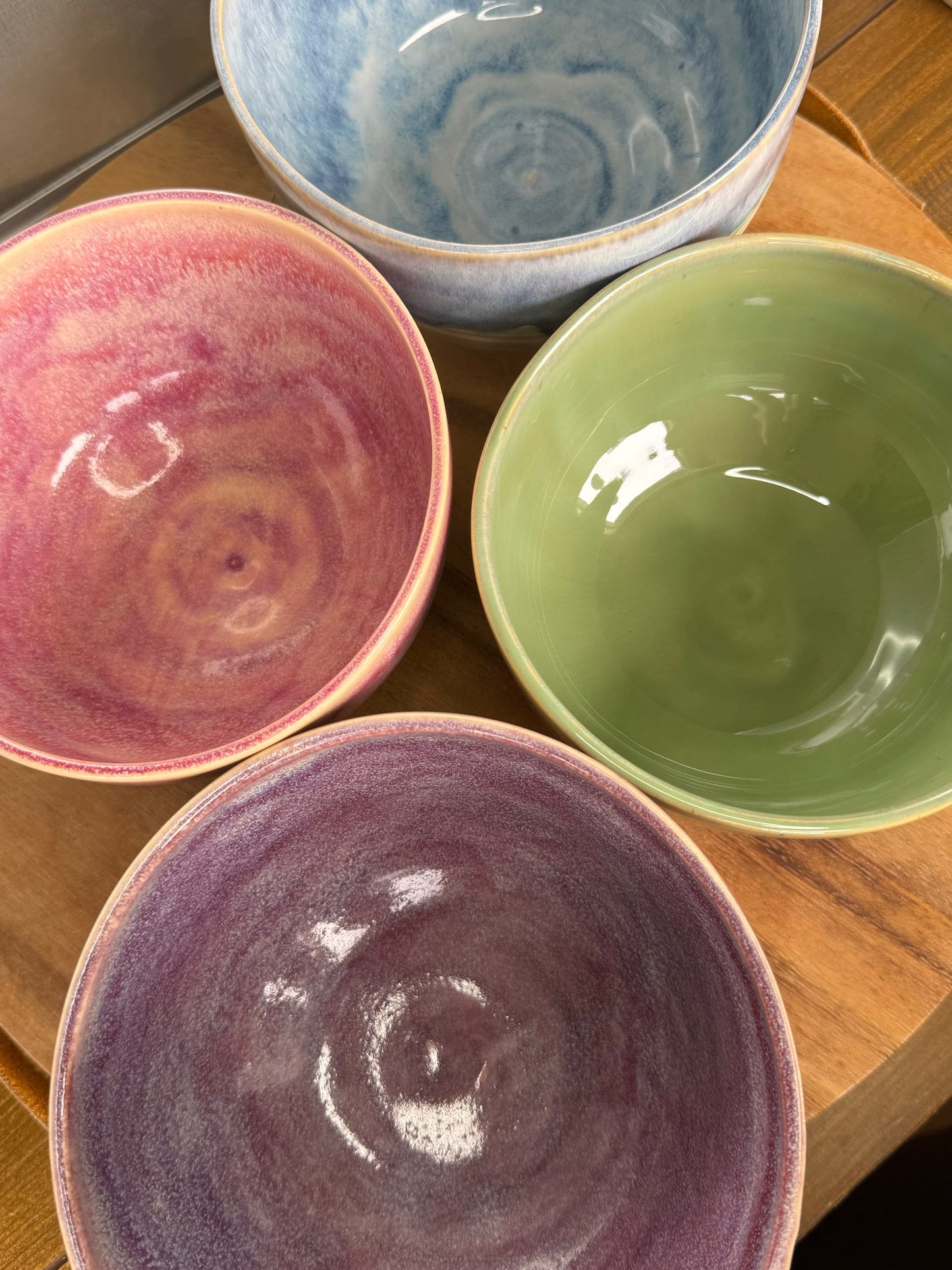 Summer Ombré Large Everyday Bowls for Cereal, Ice Cream, Soup