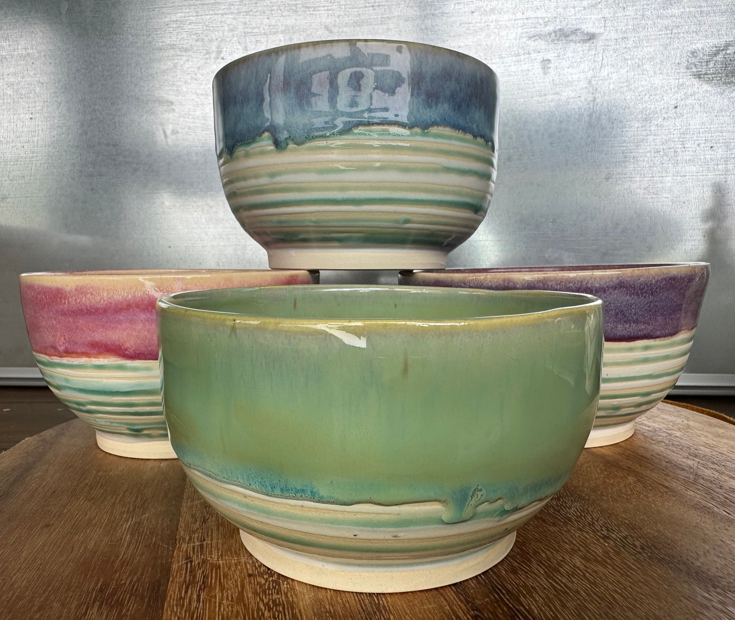 Summer Ombré Large Everyday Bowls for Cereal, Ice Cream, Soup