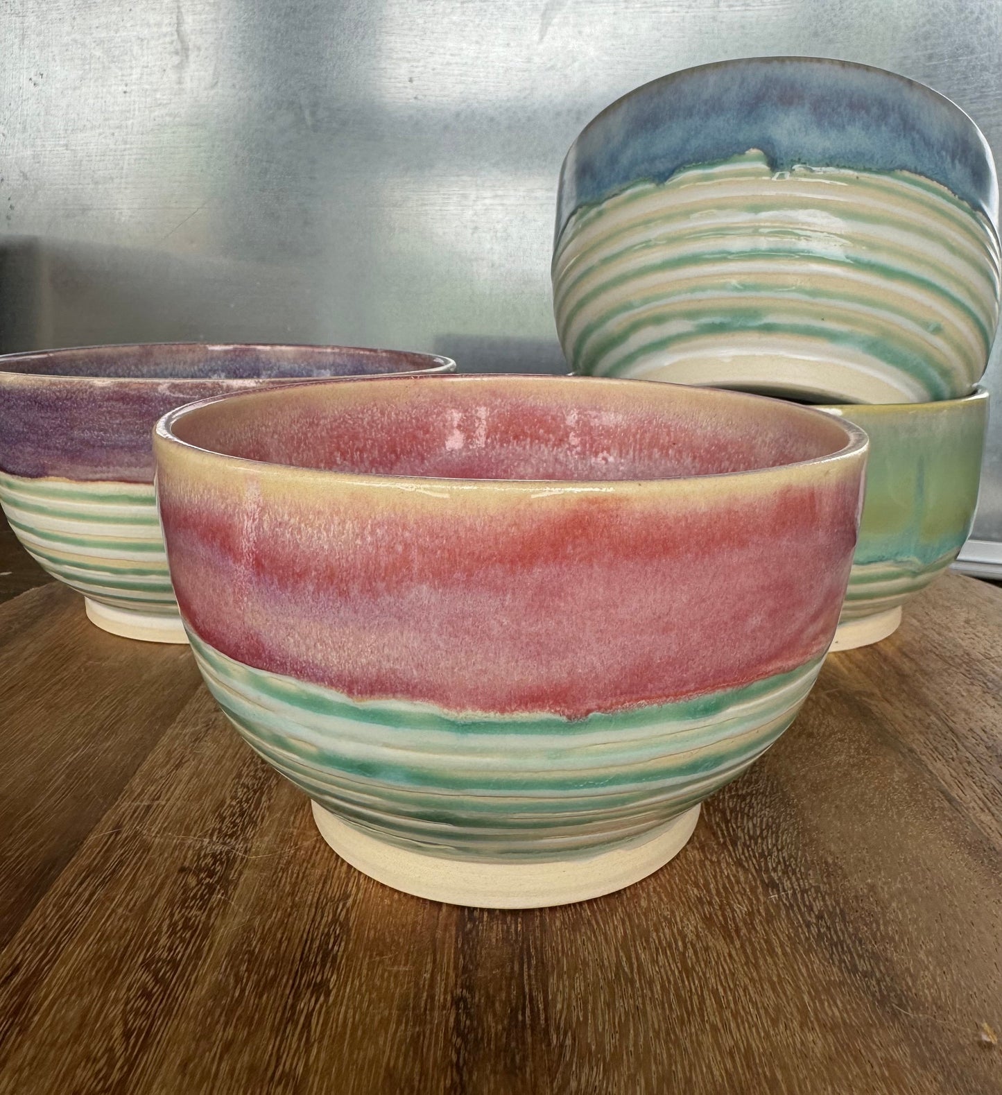 Summer Ombré Large Everyday Bowls for Cereal, Ice Cream, Soup