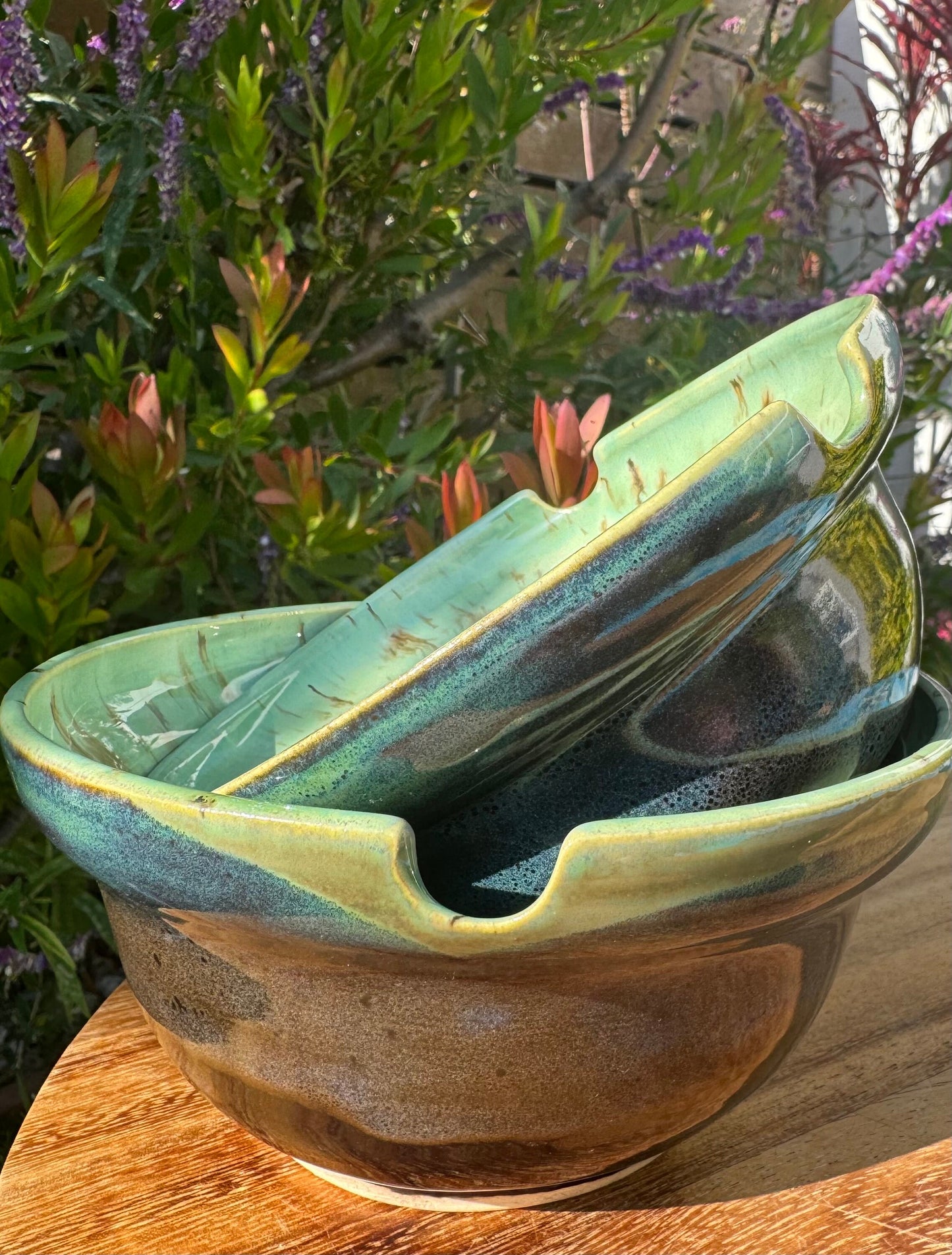 Soup Ceramic Bowls, Chopstick Rest Notches on Rim, Noodle Ramen Pho Poke Rice Grain