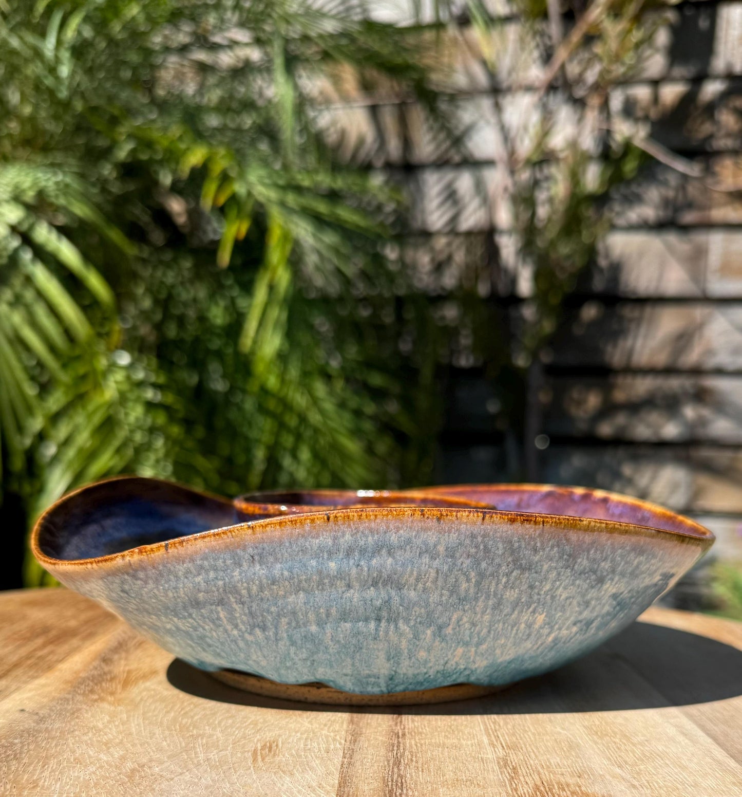 Trigon Chip n’ Dip Duet Bowl, Celestial Drippy Glaze, Purple Black
