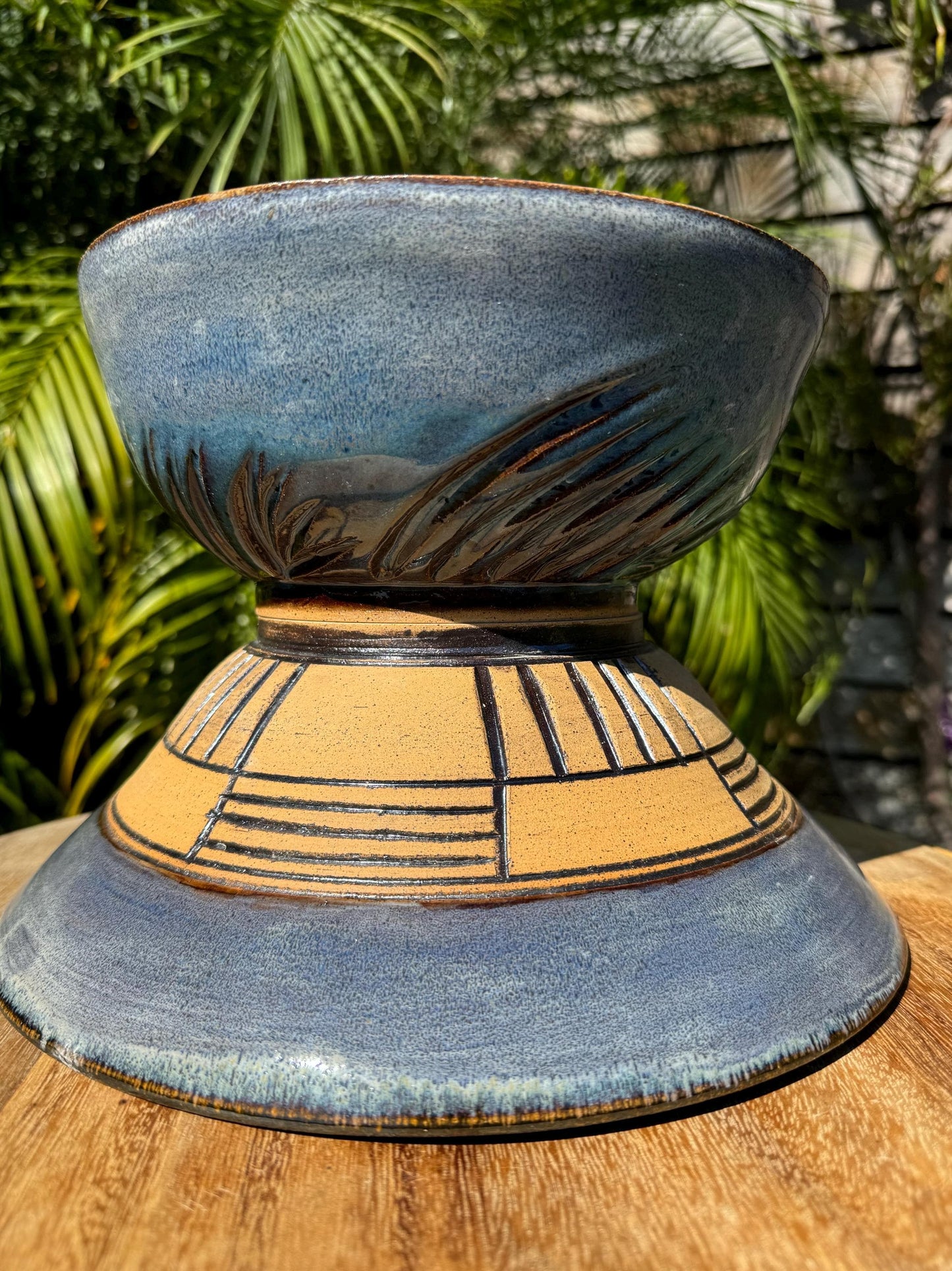 Large Serving Bowls, Hand-carved Designed Tableware, Home Accent Art