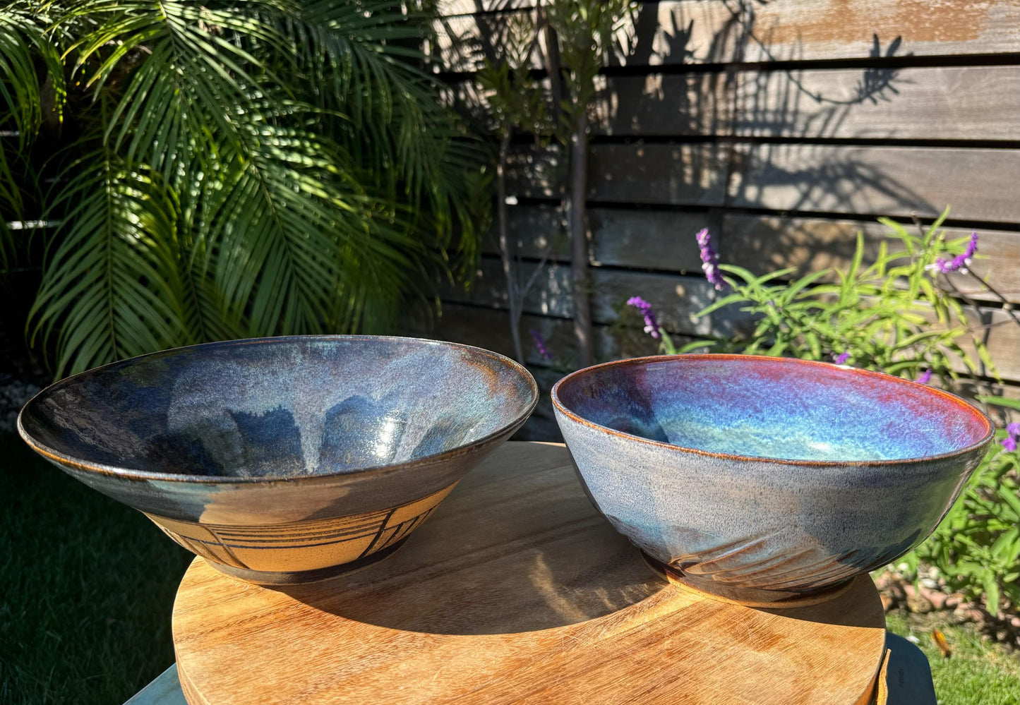 Large Serving Bowls, Hand-carved Designed Tableware, Home Accent Art