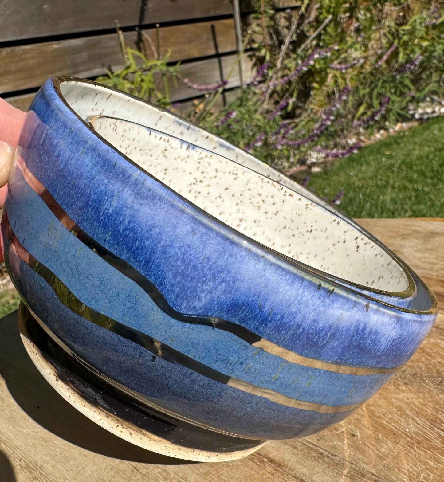 22k Gold & White Gold Blue Geode Nesting Bowls, Set of 2 for Snacks Dips, Kitchen Serving Dishes