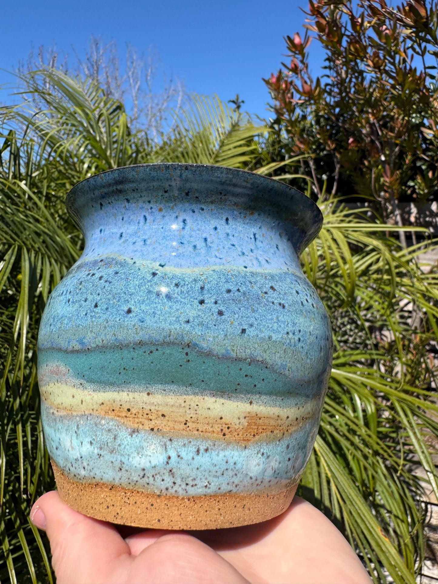 Summer Ombré Drip Flower Vases, on Black or on Raw Speckled Clay