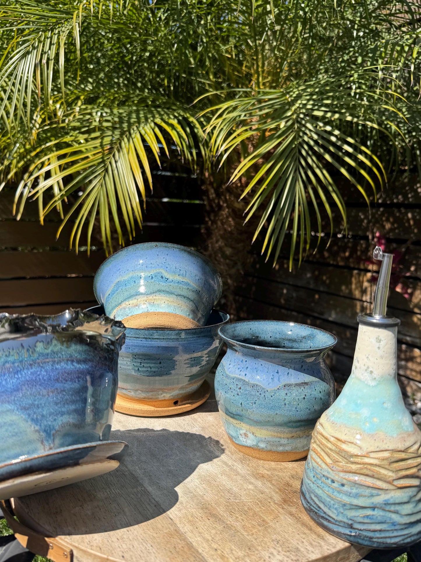 Summer Ombré Drip Flower Vases, on Black or on Raw Speckled Clay
