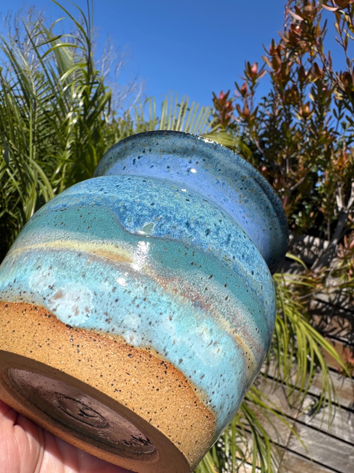 Summer Ombré Drip Flower Vases, on Black or on Raw Speckled Clay