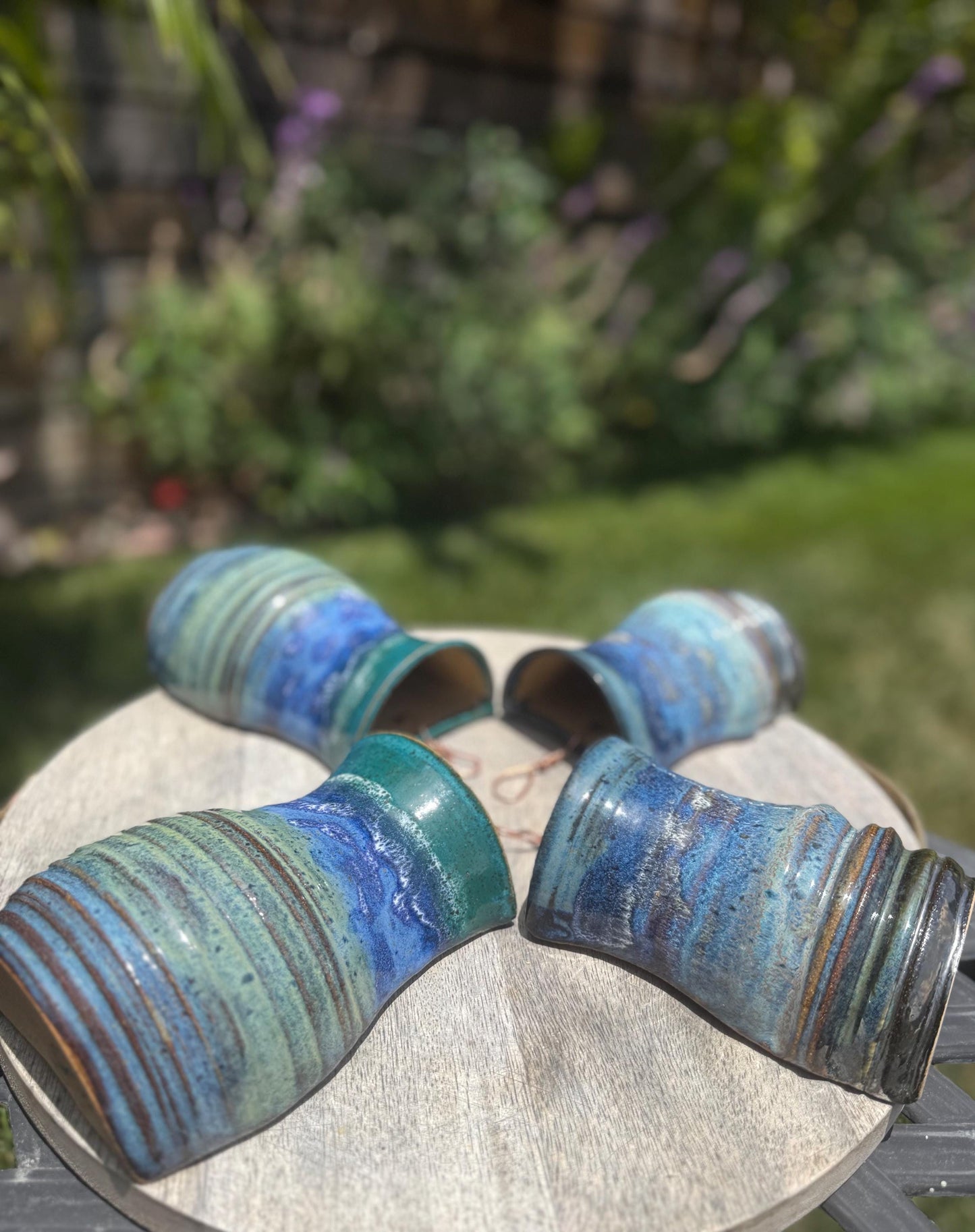Hanging Bud Vases Small Plant Pots, Sea Green & Ocean Blue, Propagation Pots