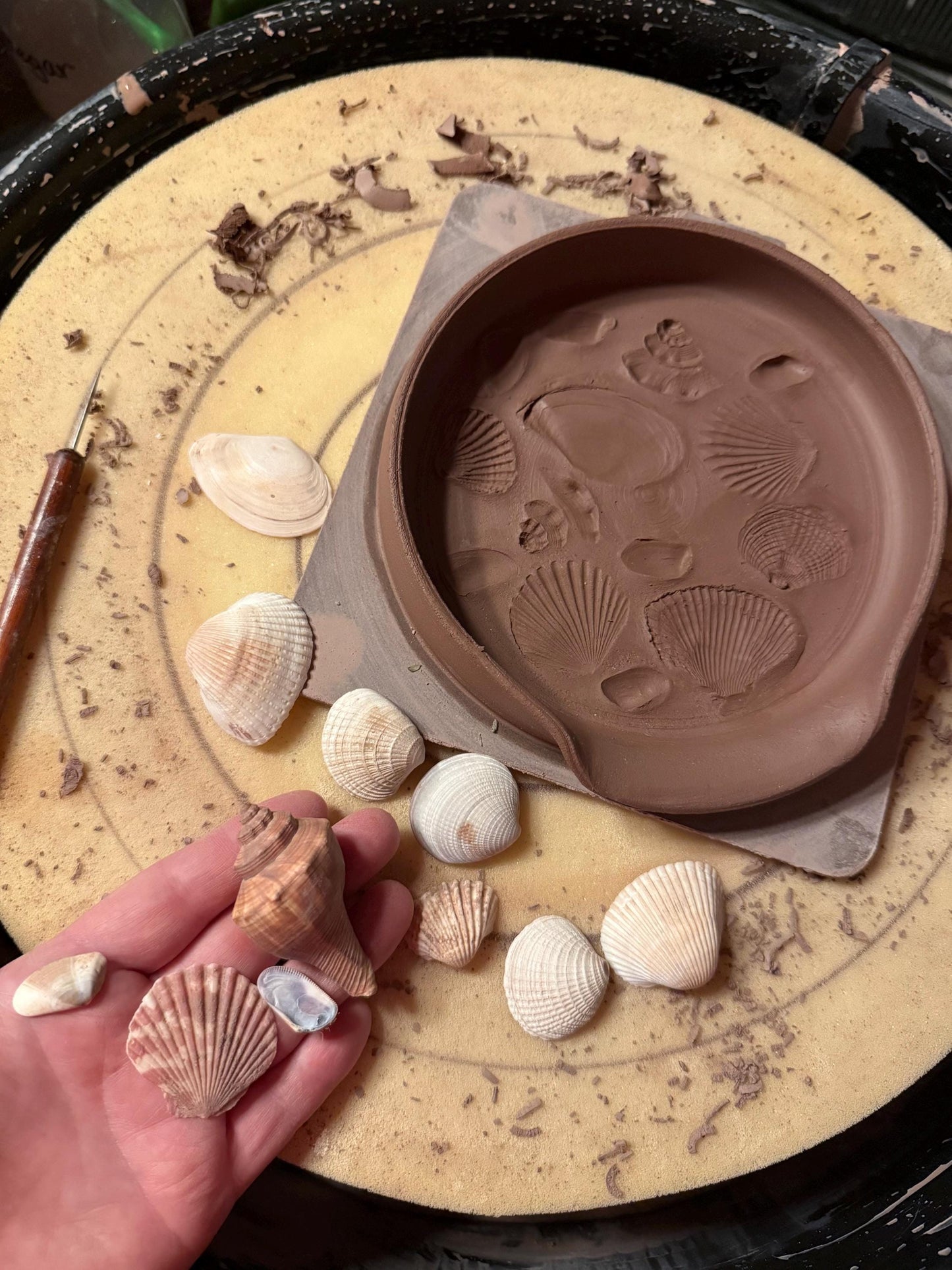 Handmade Ceramic Spoon Rest: Beach Wave Stoneware Pottery