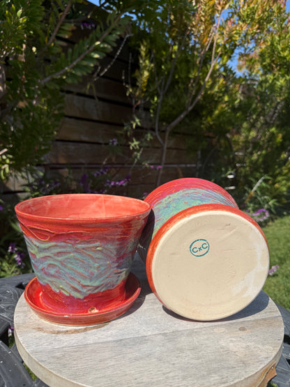 Planter Pots with Built-in Saucers & Drainage Holes *Made to Order*