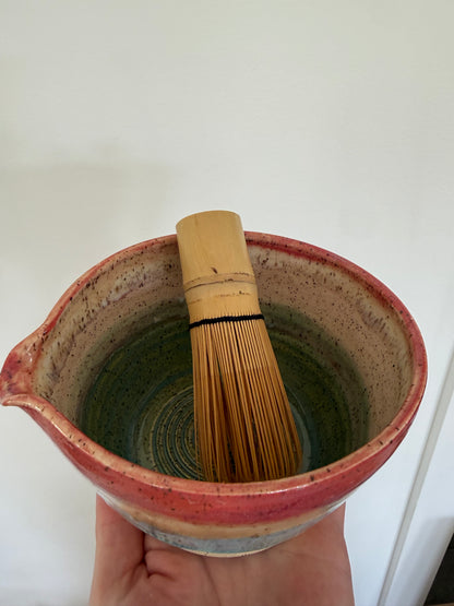 Matcha Swirl Tea Bowl with Dripless Spout and Grater in-cup for Ginger & Spcies