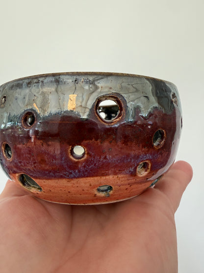 Carved Stoneware Candle Holder