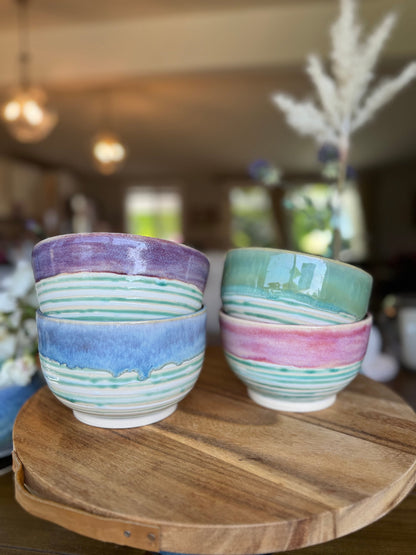 Summer Ombré Large Everyday Bowls for Cereal, Ice Cream, Soup