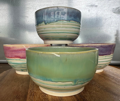 Summer Ombré Large Everyday Bowls for Cereal, Ice Cream, Soup