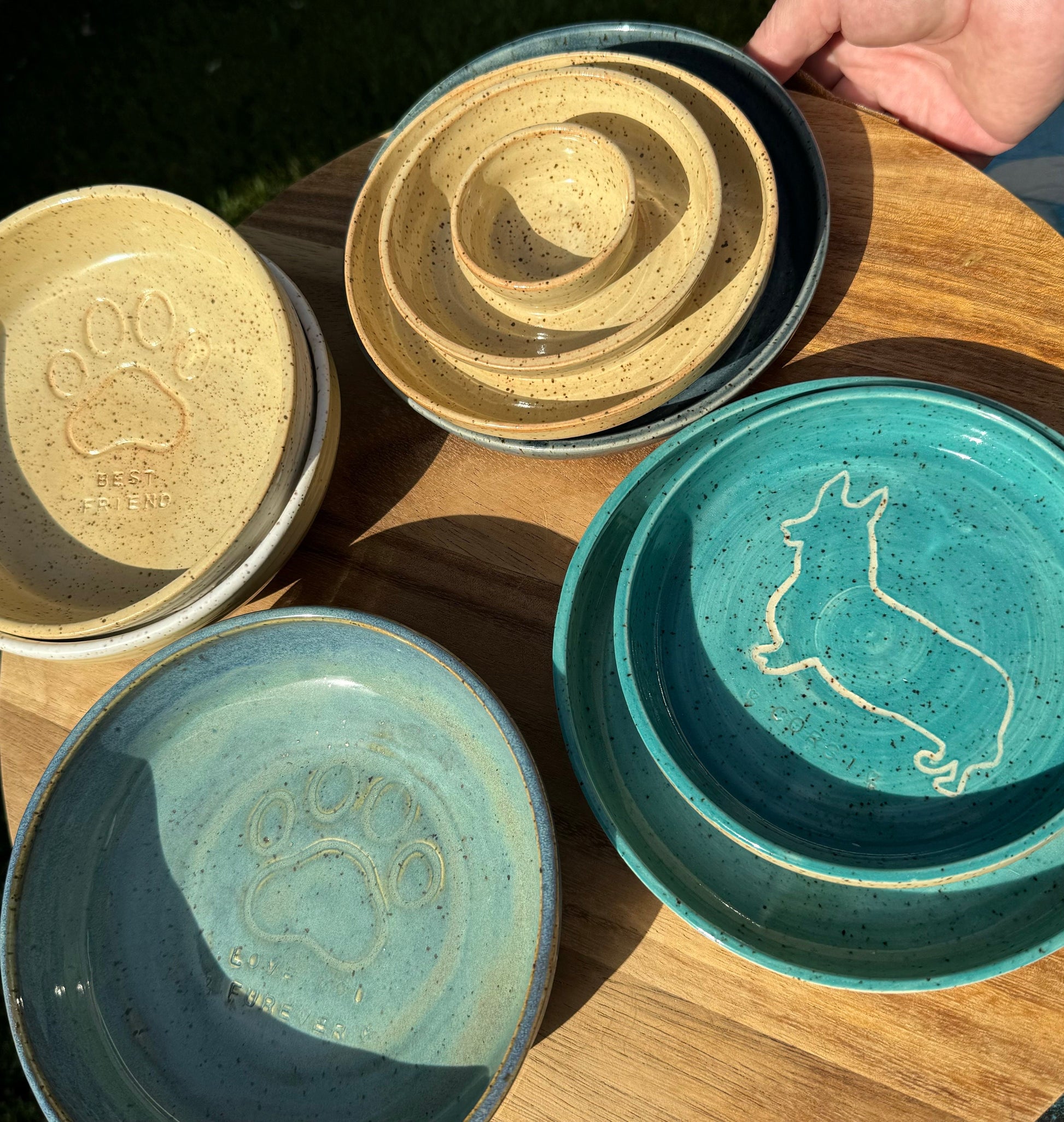 Handmade Slow Feeder Pet Food Bowls: Ceramic Wheel-Thrown Pottery Made in CA