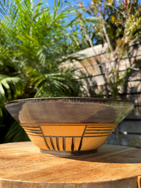 Large Serving Bowls, Hand-carved Designed Tableware, Home Accent Art