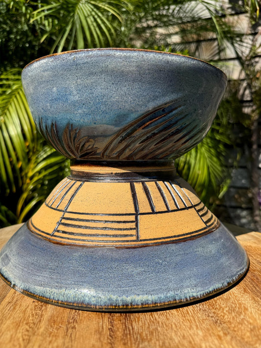 Large Serving Bowls, Hand-carved Designed Tableware, Home Accent Art