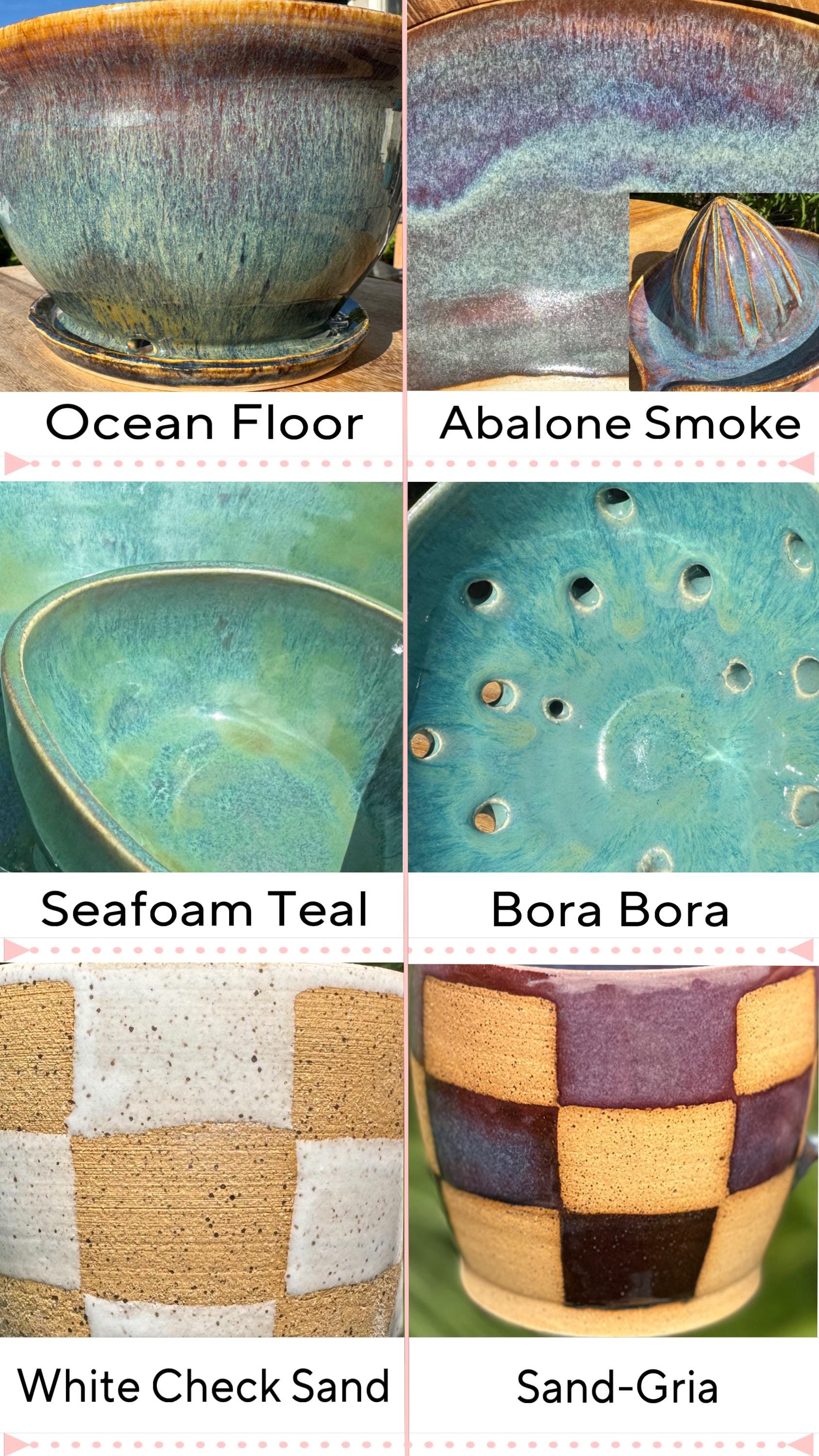 Planter Pots with Built-in Saucers & Drainage Holes, Glazed Ceramic