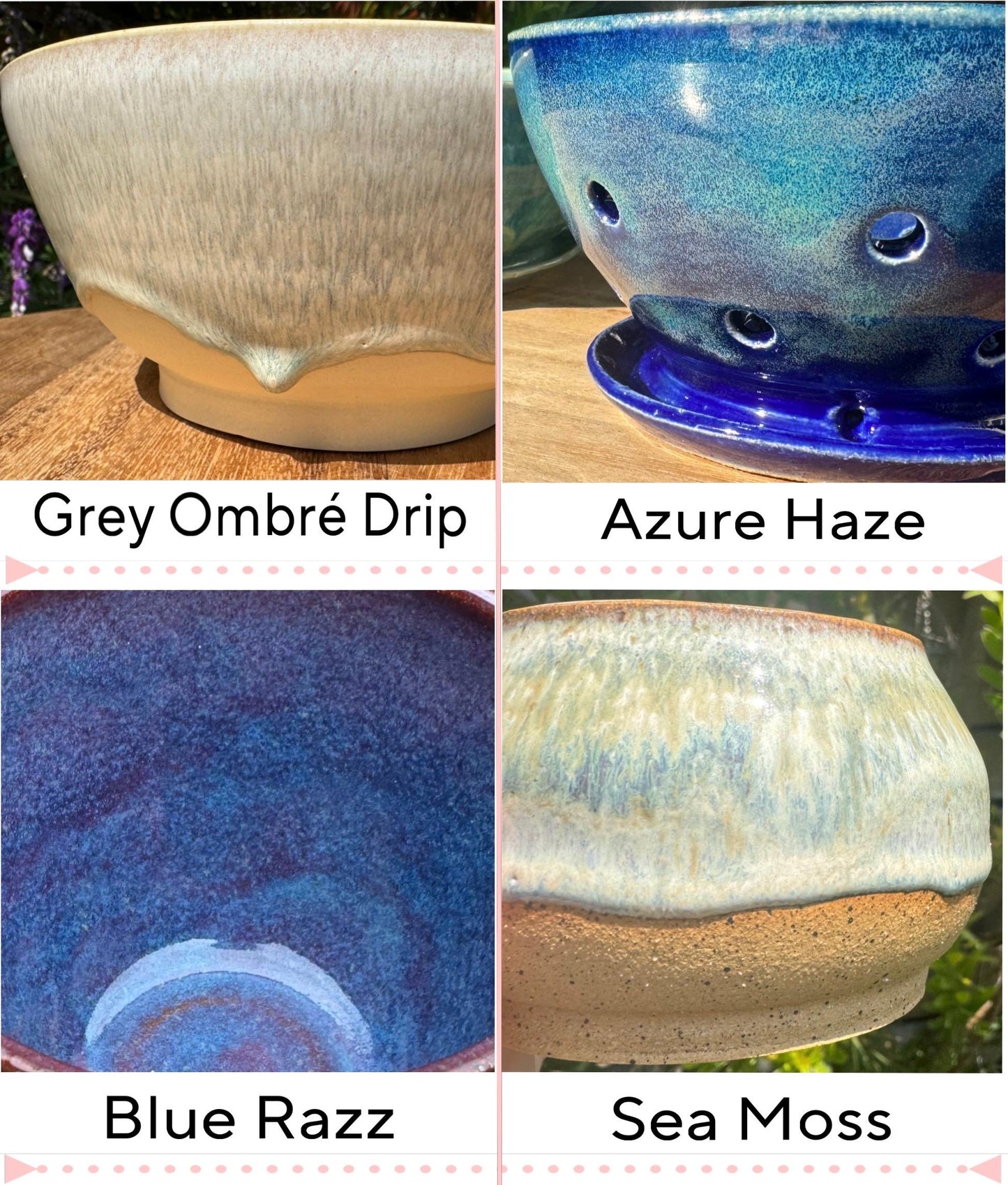 Planter Pots with Built-in Saucers & Drainage Holes, Glazed Ceramic