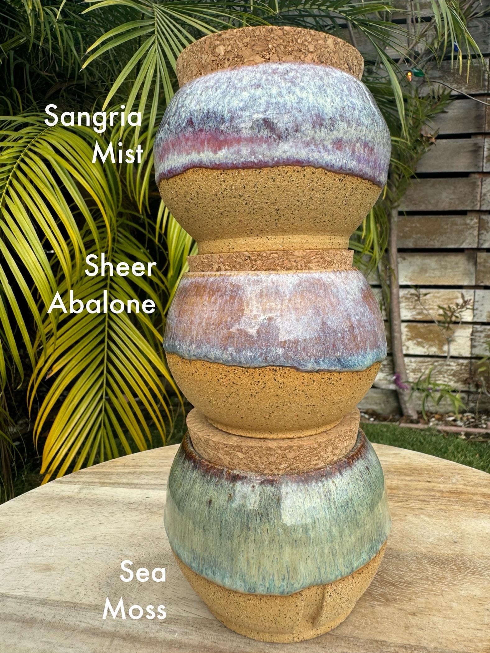 Salt Cellars with Cork Lid, Salt Pig, Countertop Pinch Bowl