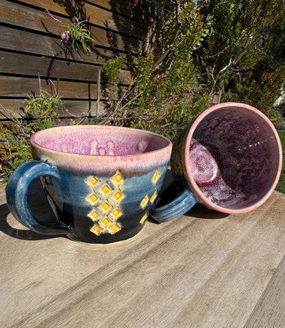 Holiday Mugs: Carved Spruce and Christmas Theme