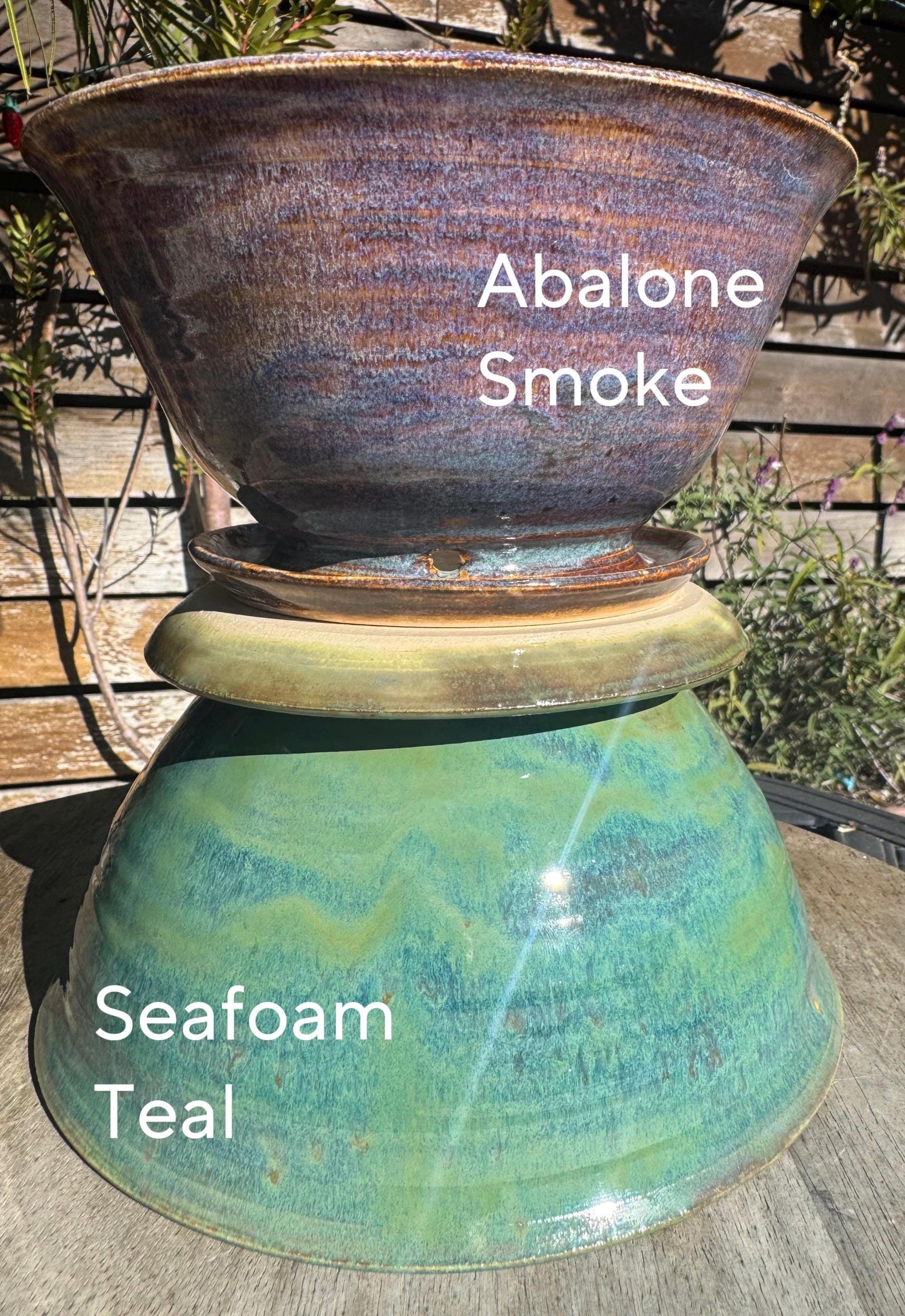 Planter Pots with Built-in Saucers & Drainage Holes, Glazed Ceramic