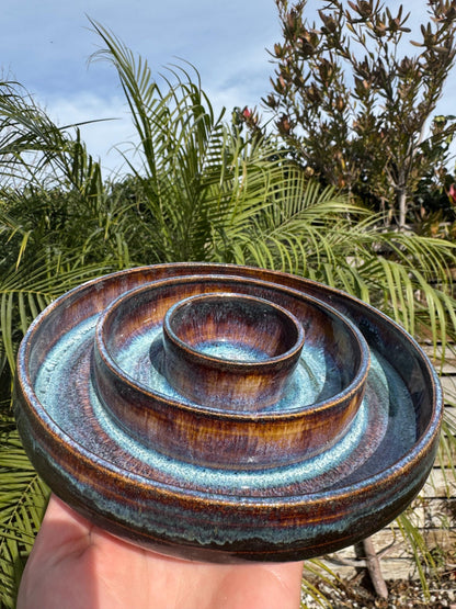 Handmade Slow Feeder Pet Food Bowls & Water Dishes for Cats Small Dogs, Personalized Made to Order, Stoneware Wheel-Thrown Pottery from CA