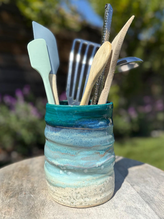 Beach Utensil Holder for Kitchen Tools, Spatula, Wooden Spoons, For Countertop