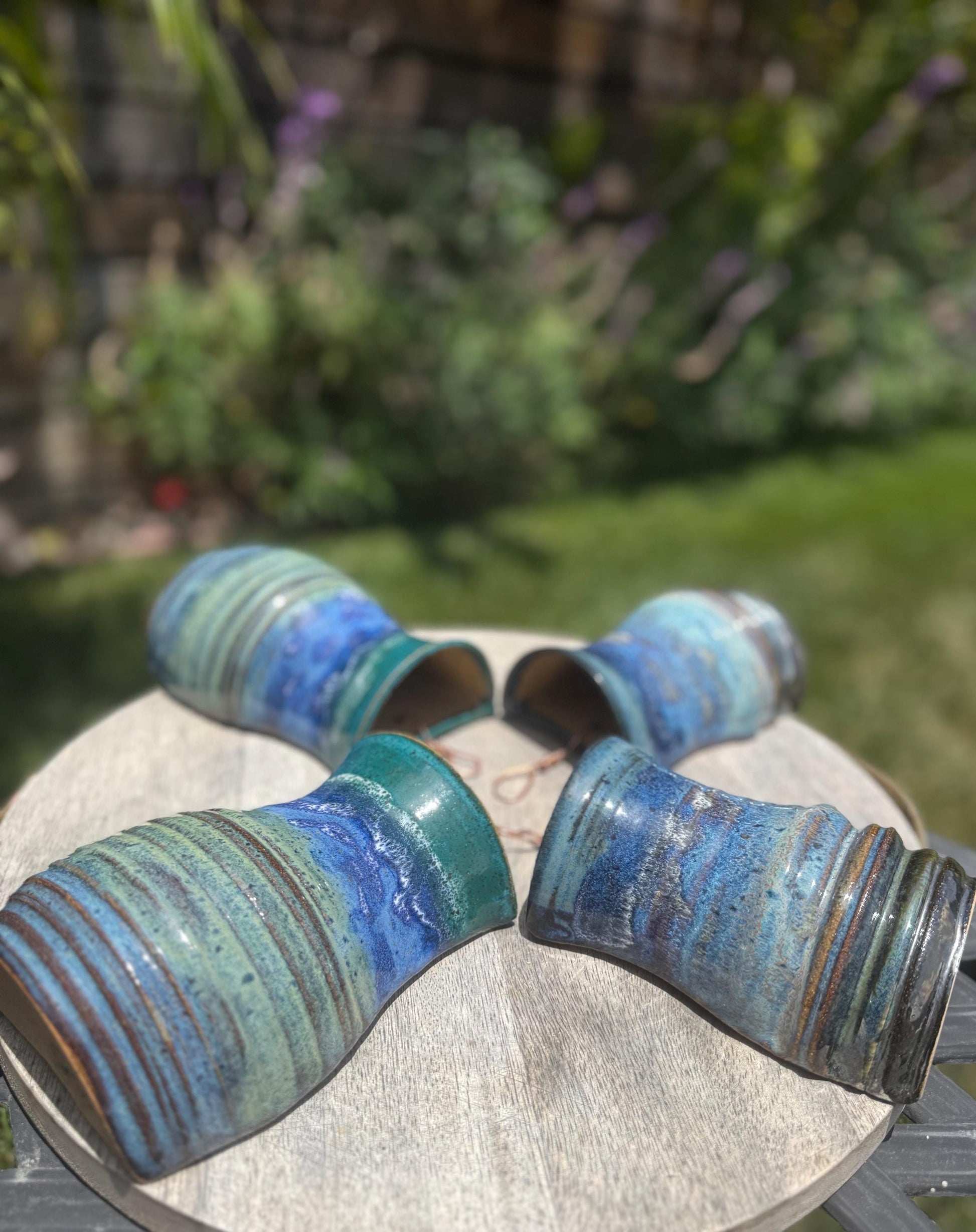 Hanging Bud Vases Small Plant Pots, Sea Green & Ocean Blue, Propagation Pots