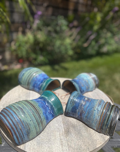 Hanging Bud Vases Small Plant Pots, Sea Green & Ocean Blue, Propagation Pots