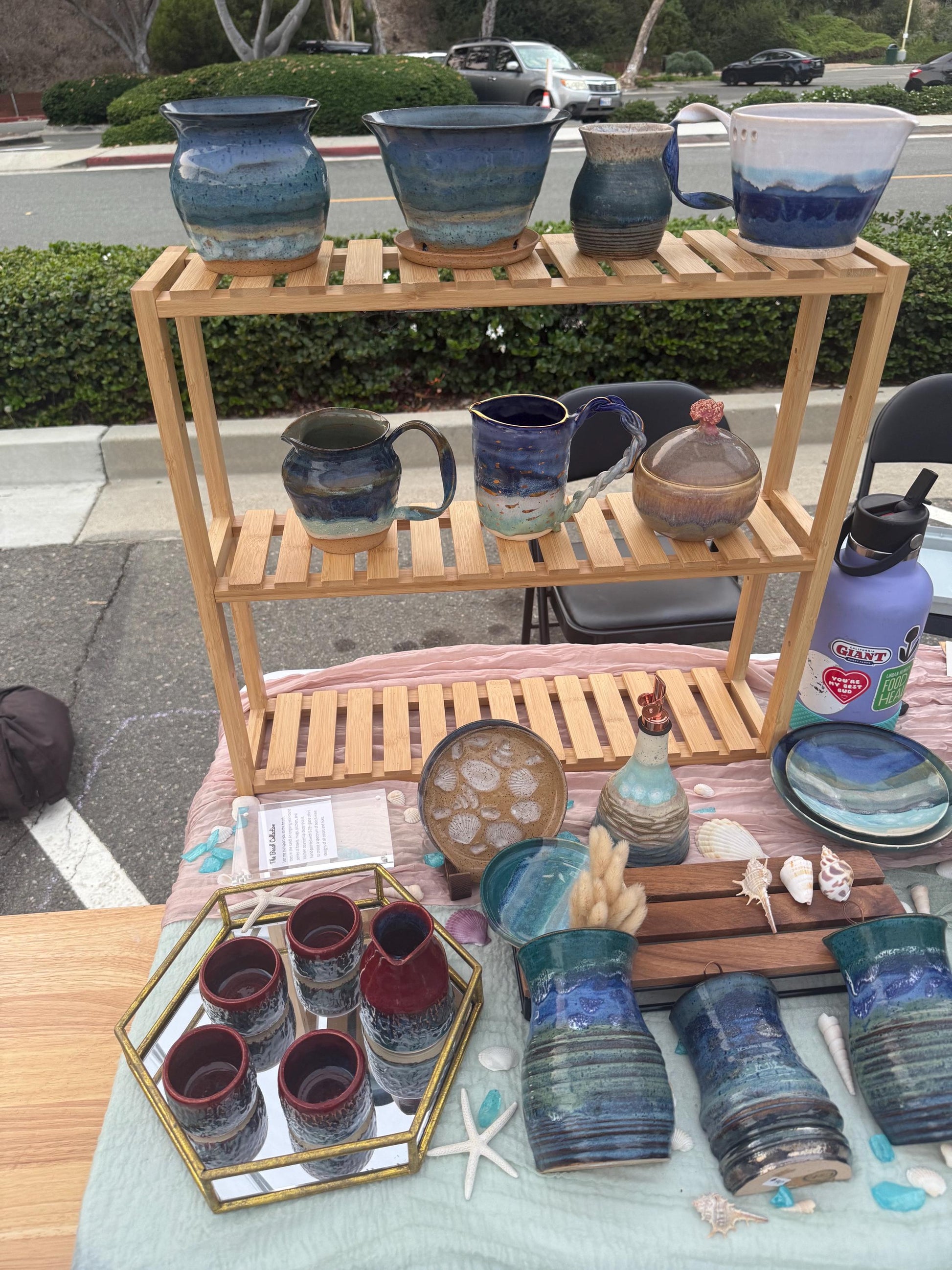 Handmade Ceramics by Court product shot of multiple pieces, from market pop up event