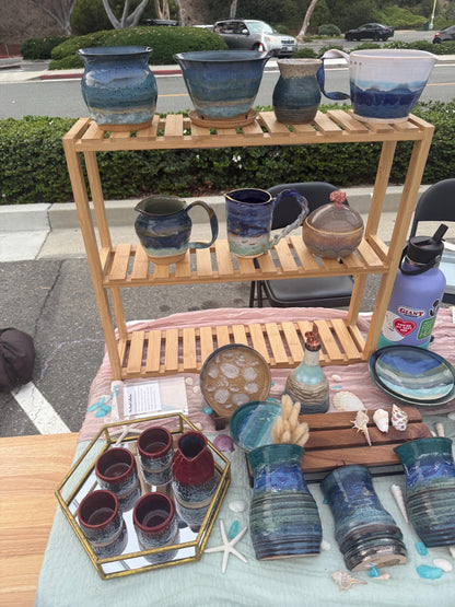 Handmade Ceramics by Court product shot of multiple pieces, from market pop up event