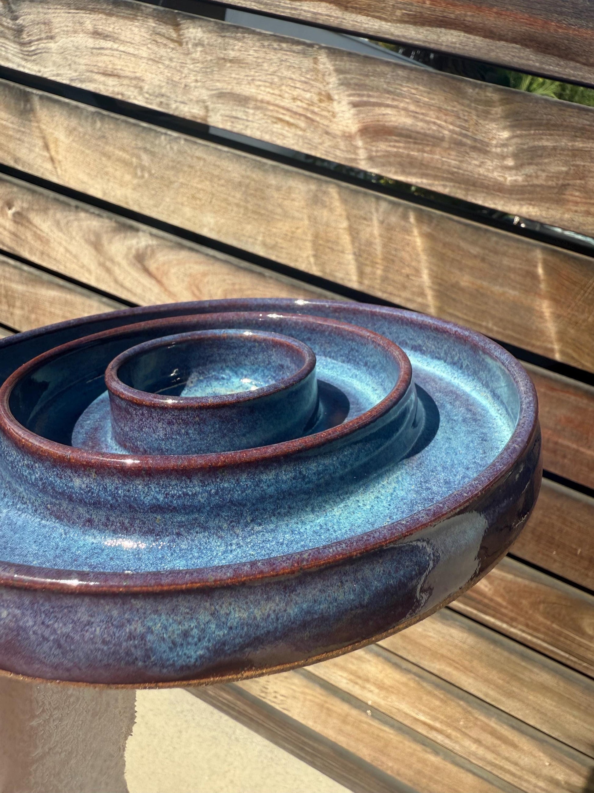 Handmade Slow Feeder Pet Food Bowls & Water Dishes for Cats Small Dogs, Personalized Made to Order, Stoneware Wheel-Thrown Pottery from CA