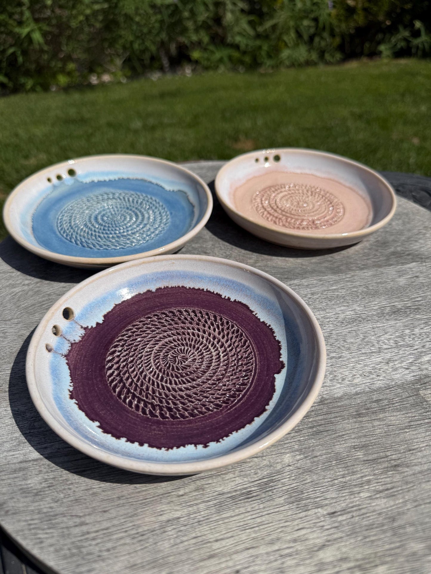 Garlic Grater Dish with Herb Stripper, Grind Plate for Parmesean, Ginger, Nutmeg