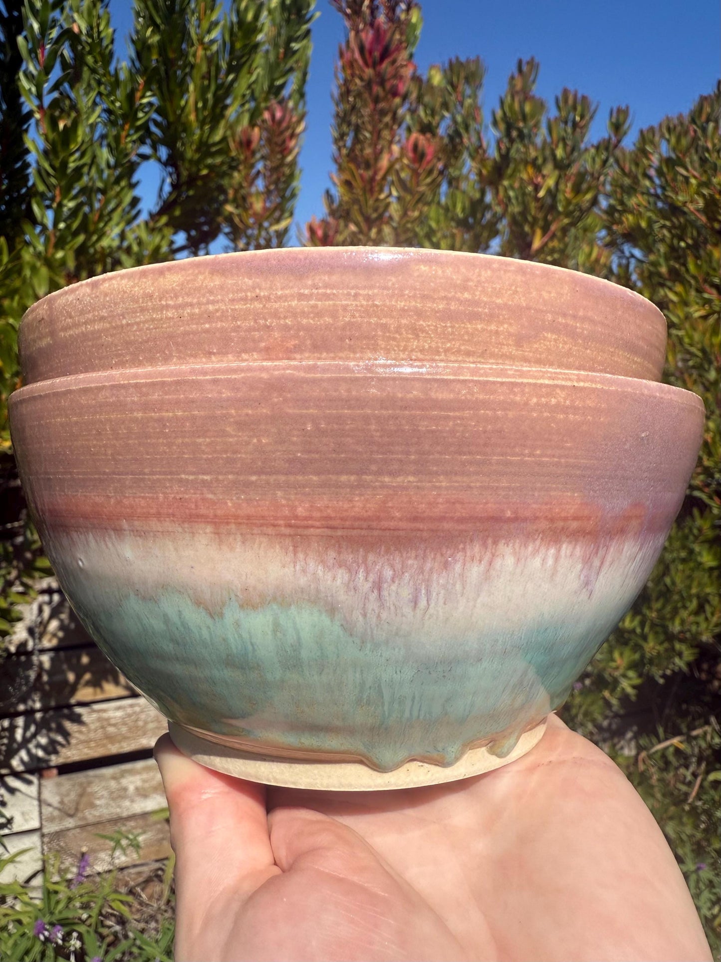 Handmade Dishwasher Safe Stoneware Ceramic Bowls and Sets with Vibrant Sea-inspired Hand Painted Glaze