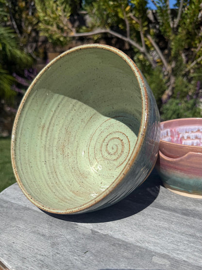 Handmade Dishwasher Safe Stoneware Ceramic Bowls and Sets with Vibrant Sea-inspired Hand Painted Glaze