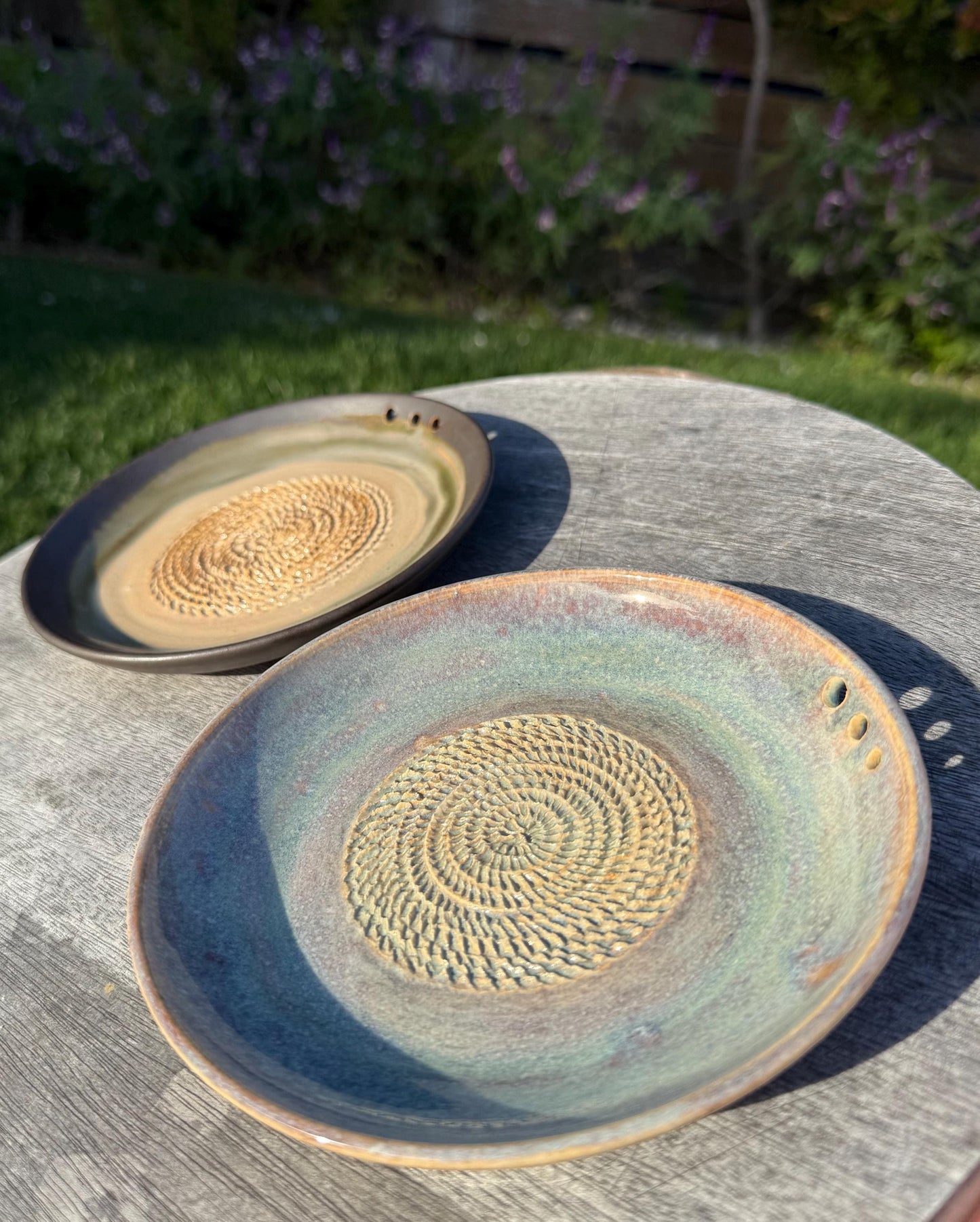 Garlic Grater Dish with Herb Stripper, Grind Plate for Parmesean, Ginger, Nutmeg