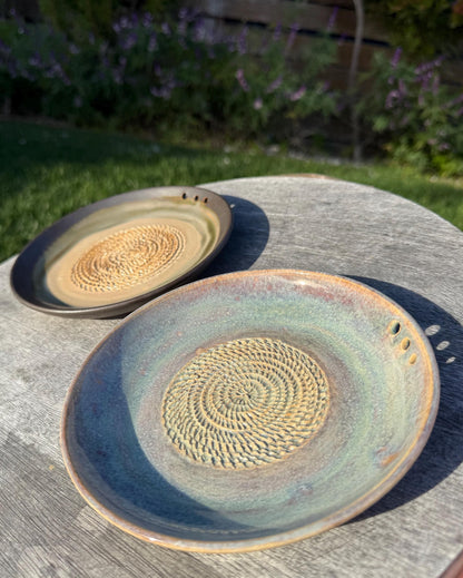 Garlic Grater Dish with Herb Stripper, Grind Plate for Parmesean, Ginger, Nutmeg