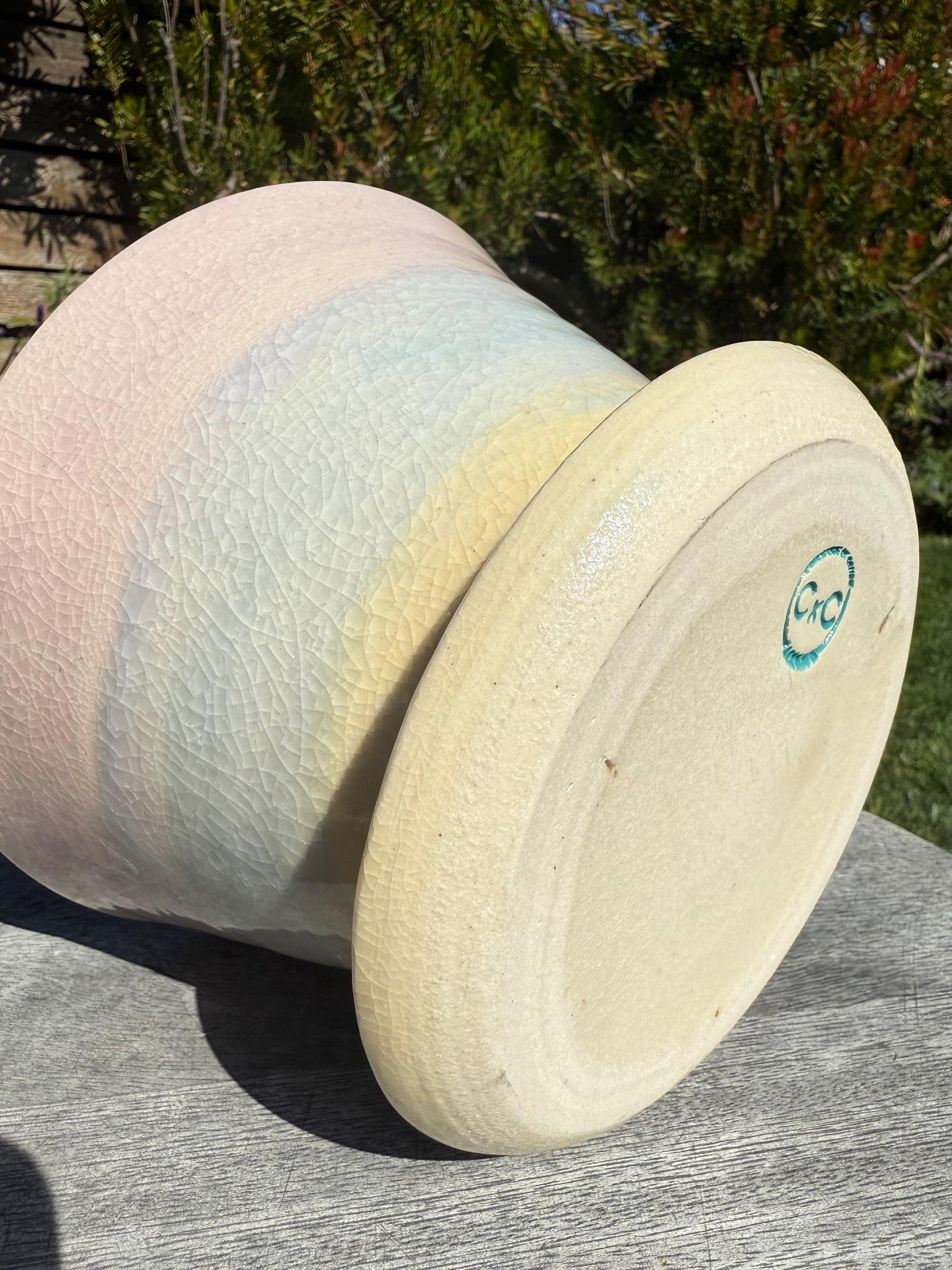 plant pots with built in saucer Planter Pots with Built-in Saucers & Drainage Holes, Hand-Painted Ocean-inspired Home Decor