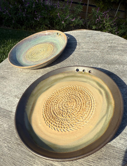 Garlic Grater Dish with Herb Stripper, Grind Plate for Parmesean, Ginger, Nutmeg