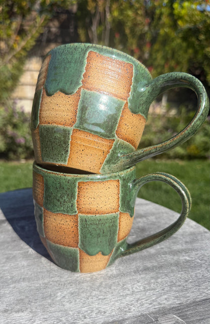 Holiday Mugs: Carved Spruce and Christmas Theme