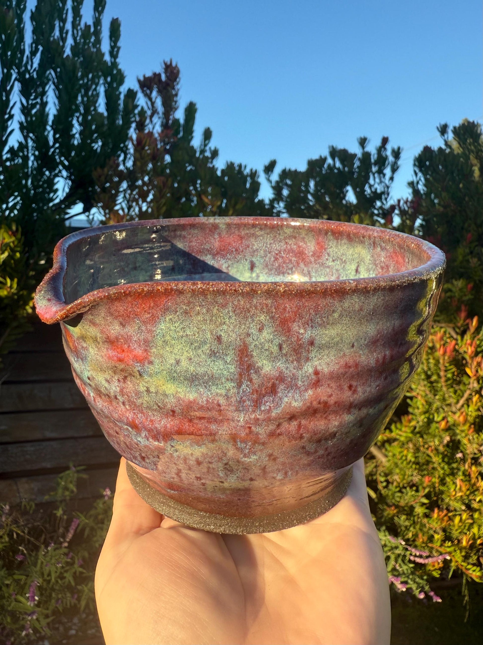 Matcha Swirl Tea Bowl with Dripless Spout and Grater in-cup for Ginger & Spcies