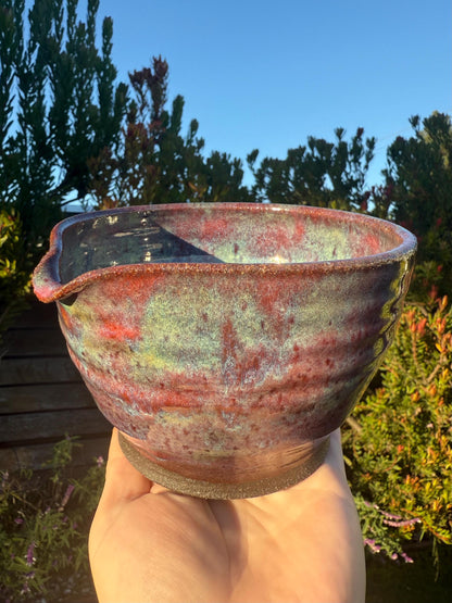 Matcha Swirl Tea Bowl with Dripless Spout and Grater in-cup for Ginger & Spcies
