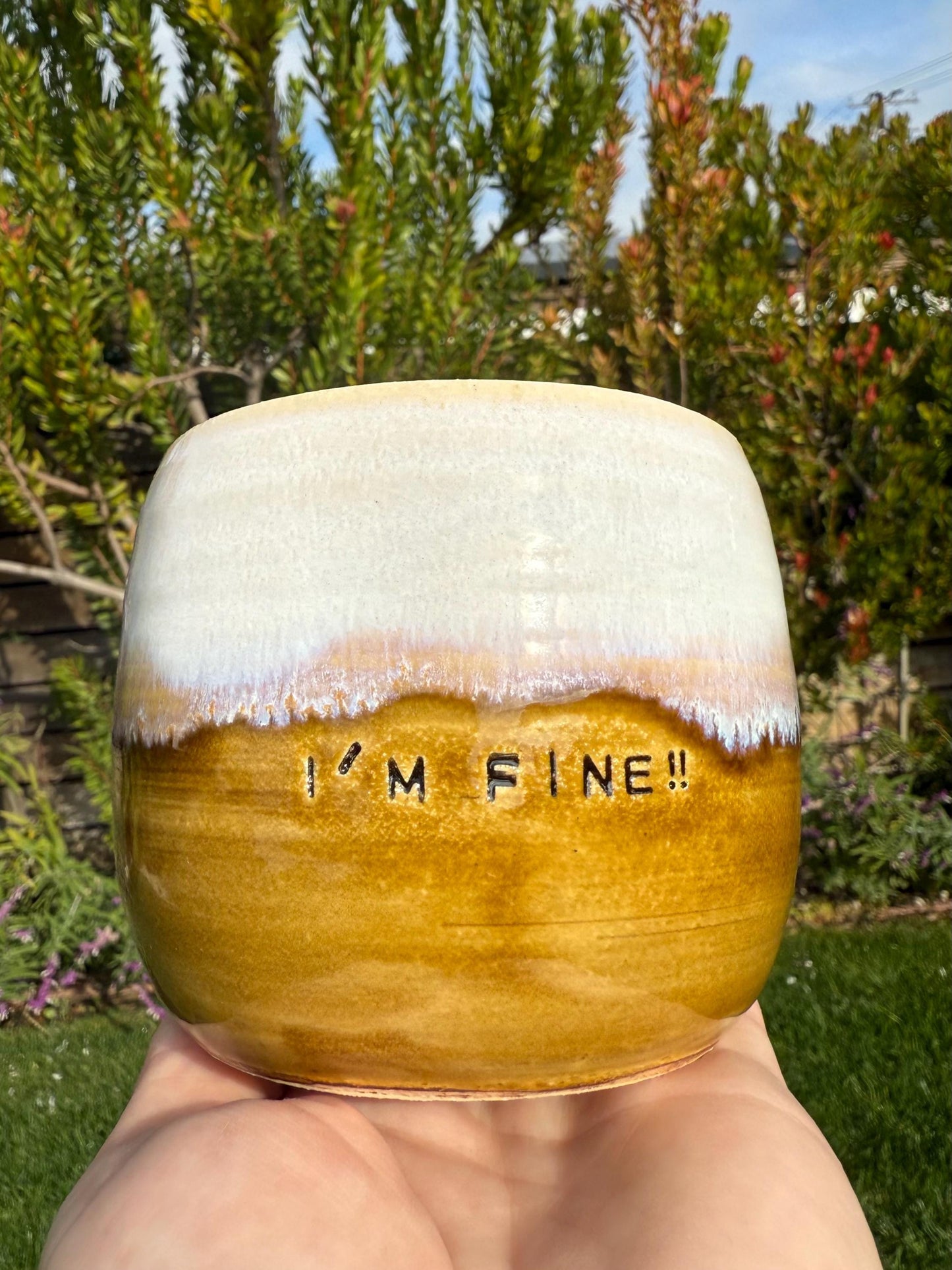 Cups: The Untruths; Hand-Stamped Wine Mugs for Cocktails, Warm or Cold Beverages