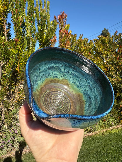 Matcha Swirl Tea Bowl with Dripless Spout and Grater in-cup for Ginger & Spcies