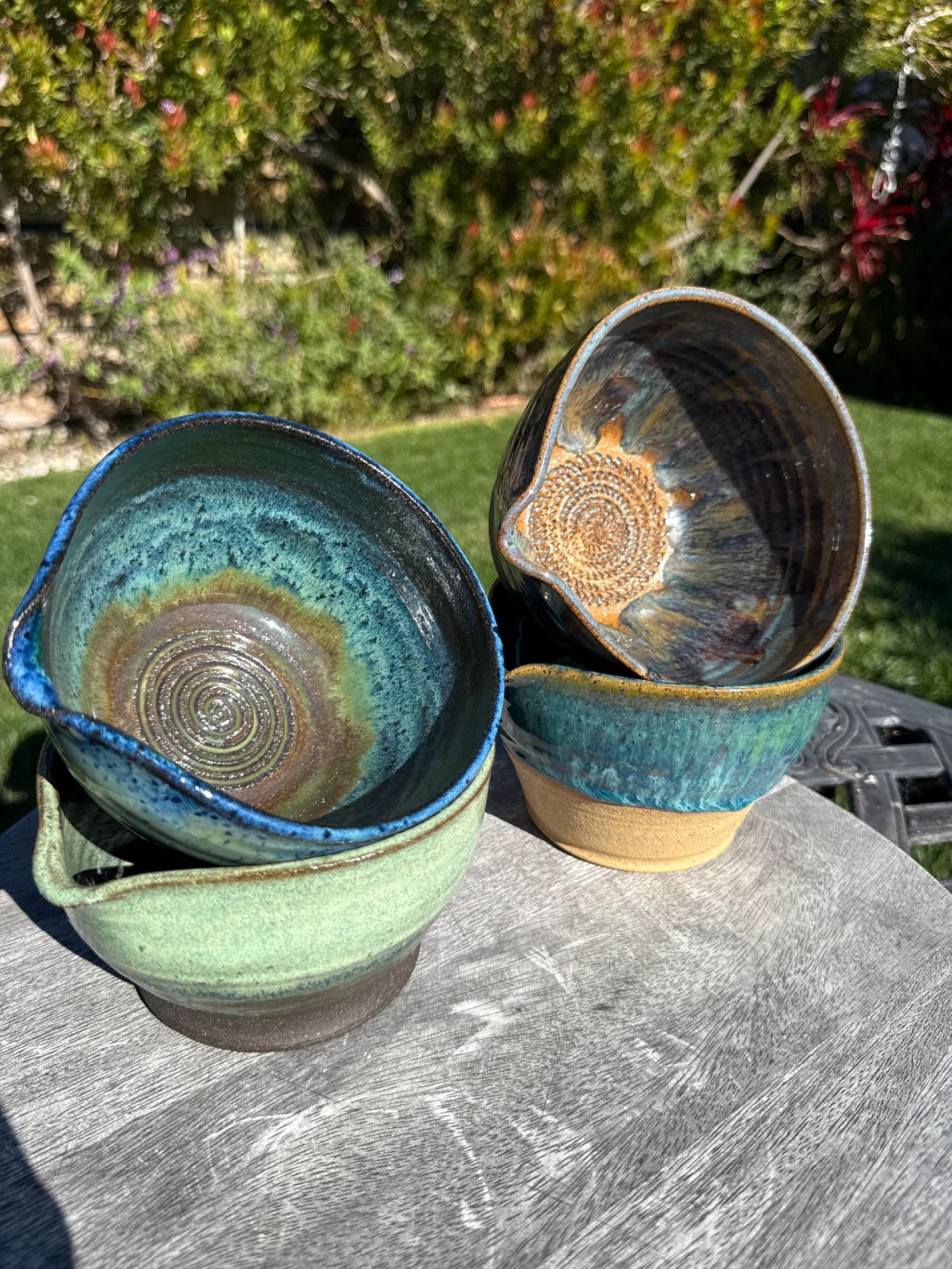 Grate & Pour Bowls with Dripless Spout, Matcha, Dips or Marinades